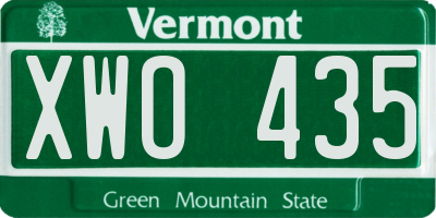VT license plate XWO435