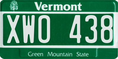VT license plate XWO438