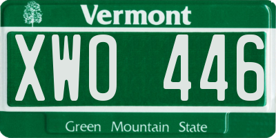 VT license plate XWO446