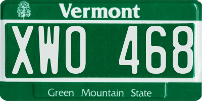 VT license plate XWO468