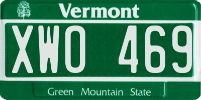 VT license plate XWO469