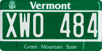 VT license plate XWO484