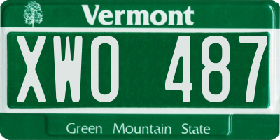 VT license plate XWO487