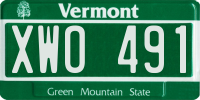 VT license plate XWO491
