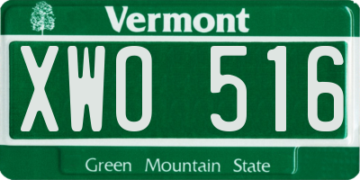 VT license plate XWO516