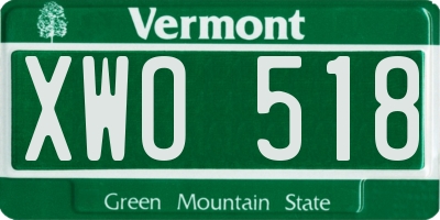 VT license plate XWO518