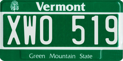 VT license plate XWO519