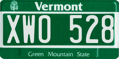 VT license plate XWO528