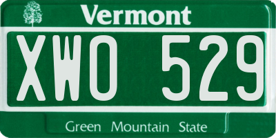 VT license plate XWO529