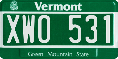 VT license plate XWO531