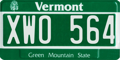 VT license plate XWO564