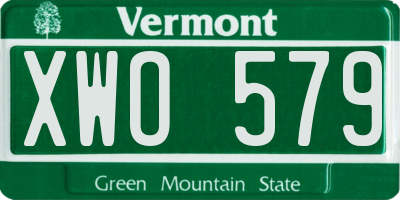 VT license plate XWO579