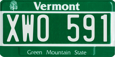 VT license plate XWO591