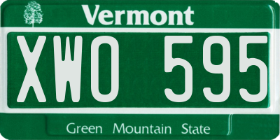 VT license plate XWO595