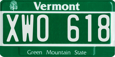 VT license plate XWO618