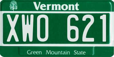 VT license plate XWO621