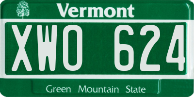 VT license plate XWO624