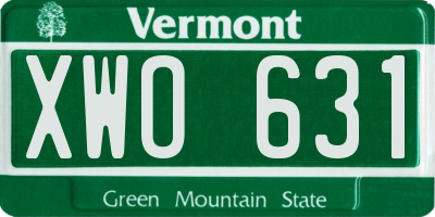 VT license plate XWO631