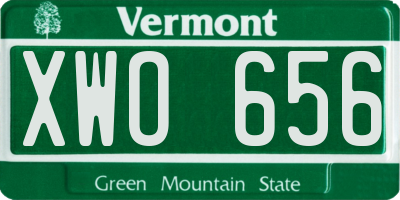 VT license plate XWO656