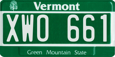 VT license plate XWO661