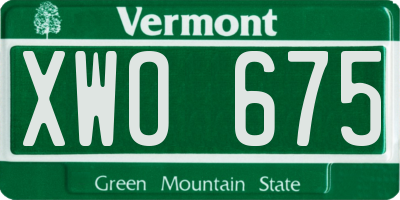 VT license plate XWO675