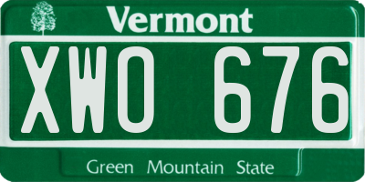 VT license plate XWO676