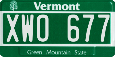 VT license plate XWO677