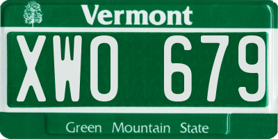 VT license plate XWO679