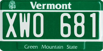 VT license plate XWO681