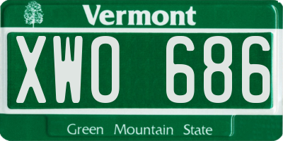 VT license plate XWO686