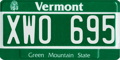 VT license plate XWO695