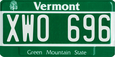 VT license plate XWO696