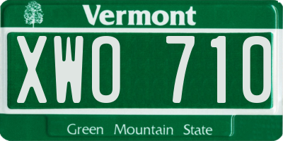 VT license plate XWO710