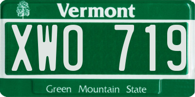 VT license plate XWO719