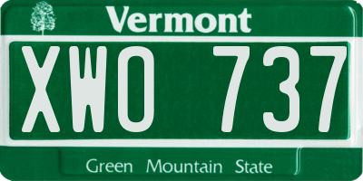 VT license plate XWO737