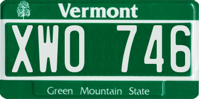 VT license plate XWO746