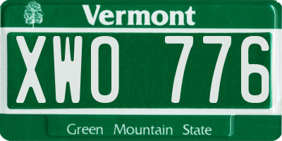 VT license plate XWO776