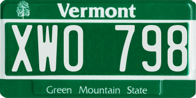 VT license plate XWO798