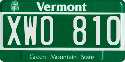 VT license plate XWO810