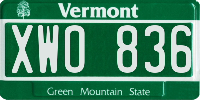 VT license plate XWO836