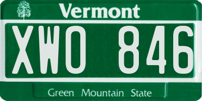 VT license plate XWO846