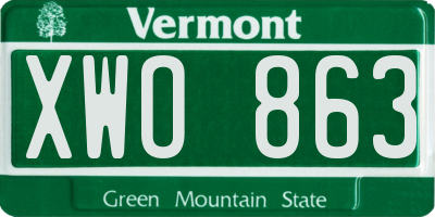 VT license plate XWO863