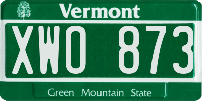 VT license plate XWO873