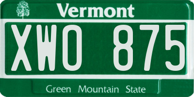 VT license plate XWO875