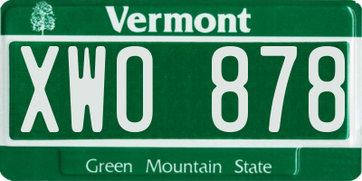 VT license plate XWO878