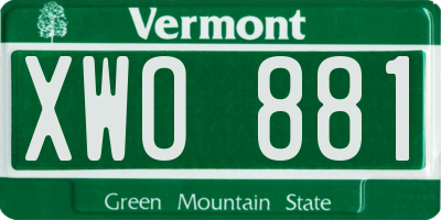 VT license plate XWO881