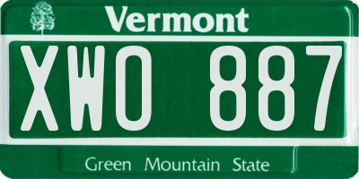 VT license plate XWO887