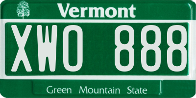 VT license plate XWO888