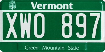 VT license plate XWO897