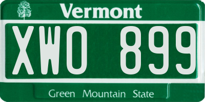 VT license plate XWO899